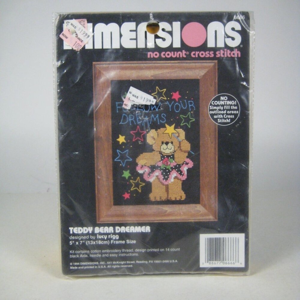 NEW Dimensions Ballerina Bear Teddy Bear Dreamer Cross Stitch Kit 6666